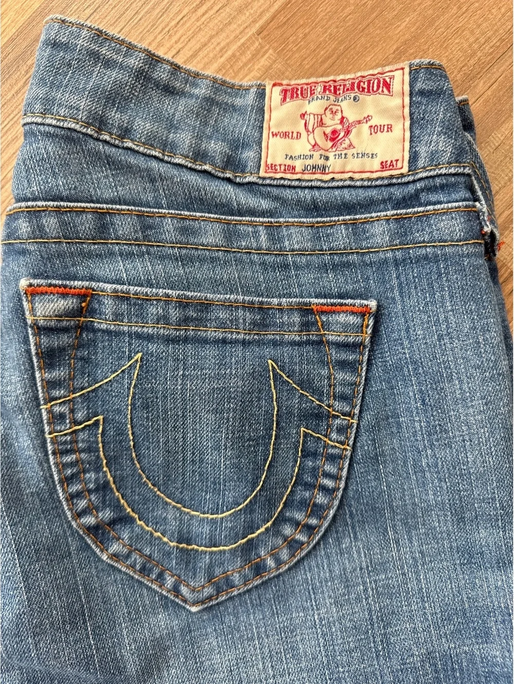 True Religion Jeans Womens 29 Made in USA Horseshoe Straight Leg Blue Denim